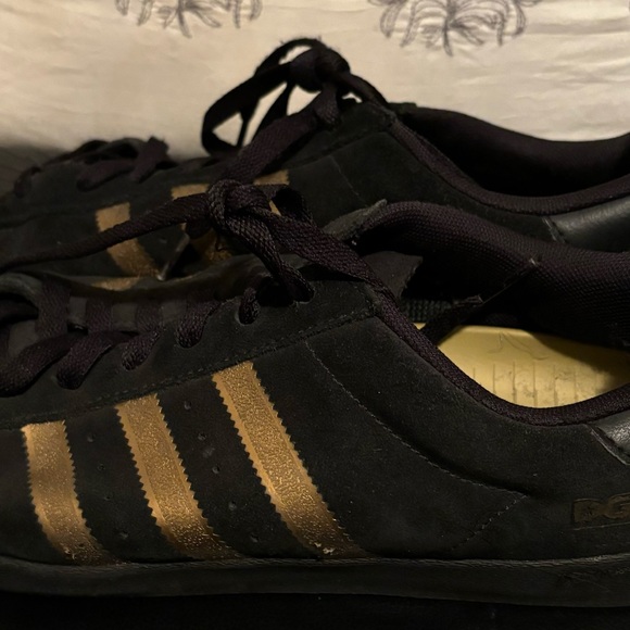 Men’s Black and Gold DGK Original Shell Toe Adidas - Picture 3 of 5